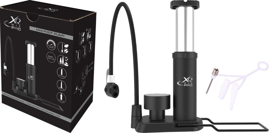 XQ Max Pro Mini Voetpomp – Nauwkeurige Drukmeter 11 Bar / 160 PSI – Universeel Voor Alle Ventieltypes & Kleine Opblaasbare Artikelen – Compact, Robuust & Draagbaar