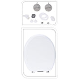 Bathroom Solutions Toilet Seat – White MDF | Robust, Elegant & Comfortable | 18 Inch | Mounting Hardware Included
