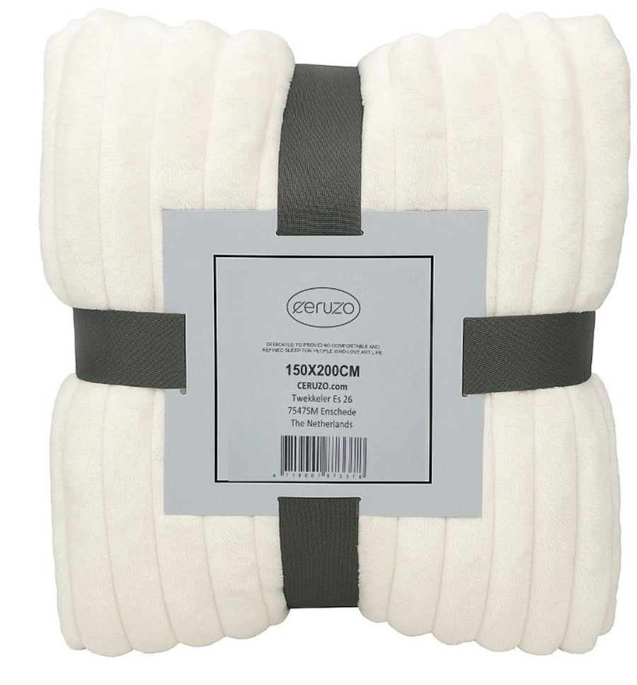 Ceruzo Fleece Blanket - 150X200 Cm - Cream