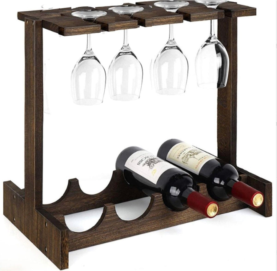 Ceruzo Wine Rack with Wine Glass Holder