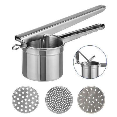 Ceruzo Potato Masher - Potato Ricer - Stainless Steel - With 3 Interchangeable Discs
