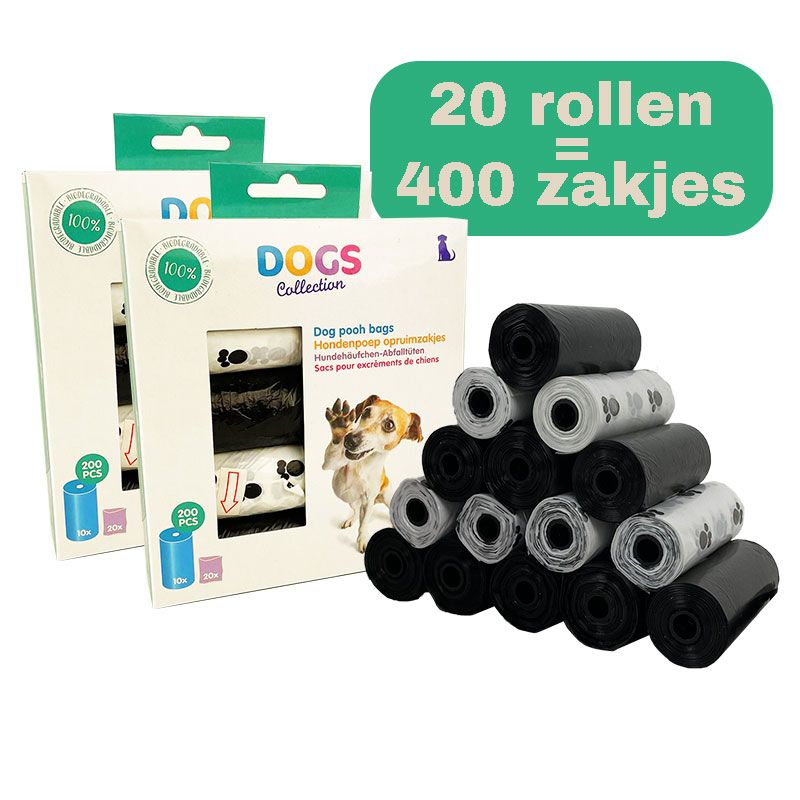 Dogs Collection Hondenpoepzakjes 400 Stuks – Biologisch Afbreekbaar, Sterk & Duurzaam