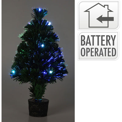 Kerstboom met Fiber Optic Verlichting – 45 cm – Multicolor | Sfeervol & Decoratief voor Binnen