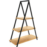 Excellent Houseware Etagère – 3 Lagen – Bamboe & Metaal – Hoogte 53 cm – Robuust & Stijlvol