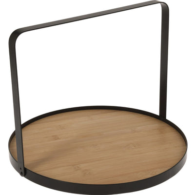 Bamboo Serving Platter Ø35 cm – Luxury Tray with Metal Handle – Durable, Stylish & Perfect for Serving and Presentation Purposes