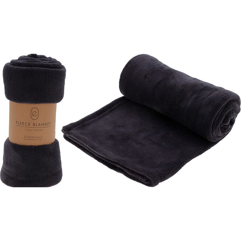 Fleece Deken – 125 x 150 cm | Donkergrijs, Superzacht & Warm | Perfect Voor Bank, Bed & Koude Dagen