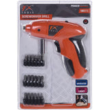 Fx Tools Schroefboormachine – Elektrische Schroevendraaier met 18 Bits, LED Licht & Accu 3,6V