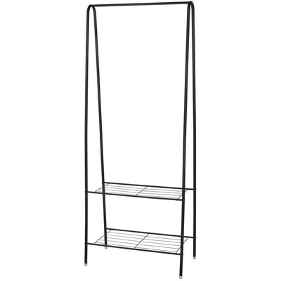 Clothes Rack with Shoe Rack – Metal Black – 152 cm High – 61 cm Wide – Sturdy & Practical