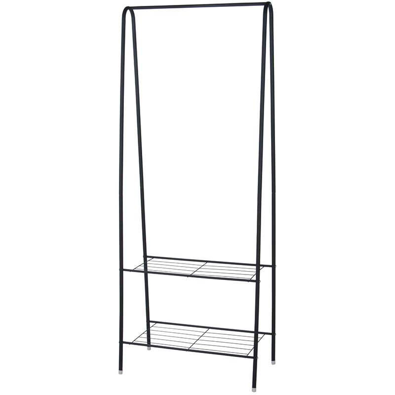 Clothes Rack with Shoe Rack – Metal Black – 152 cm High – 61 cm Wide – Sturdy & Practical