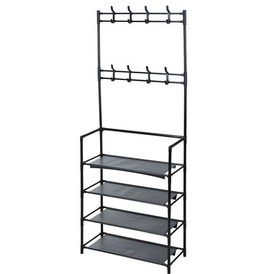 Multifunctional Clothes Rack With Shoe Shelves & Coat Hooks – 60x26x155 cm – Compact, Durable, Stylish & Practical For Hallway, Bedroom or Children's Room