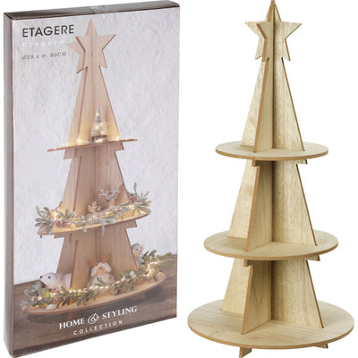 Kerst Etagère van Hout – 60 cm – Decoratief & Sfeervol