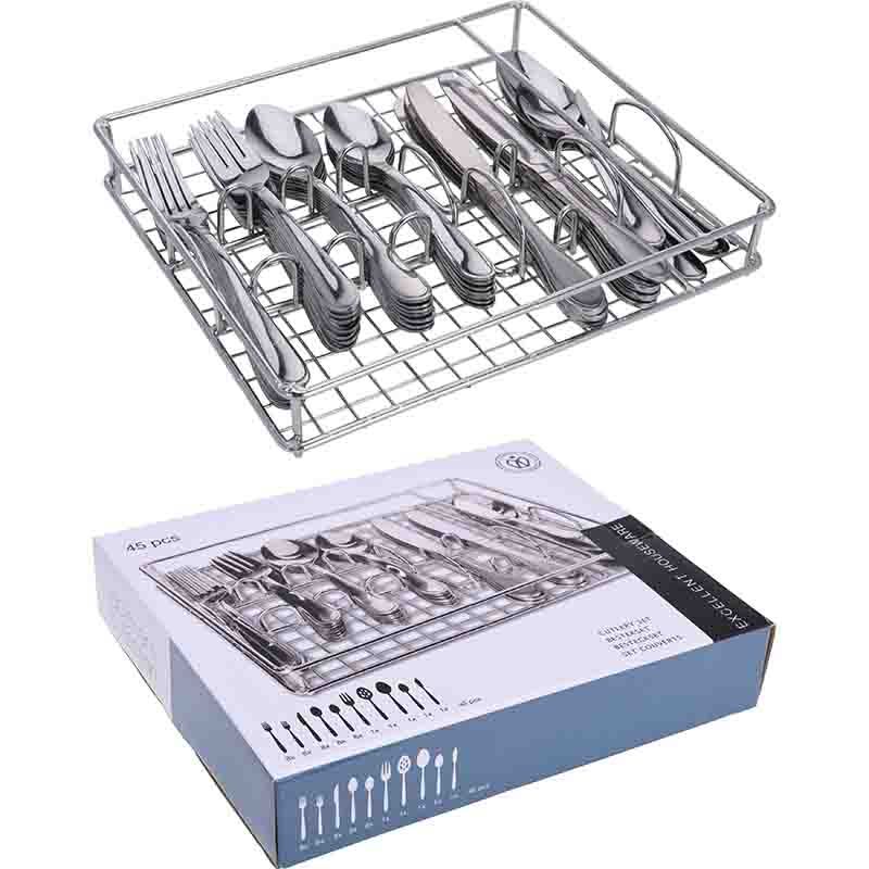 Excellent Houseware Cutlery Set 45-Piece – Stainless Steel, Complete & Stylish – 8 Persons