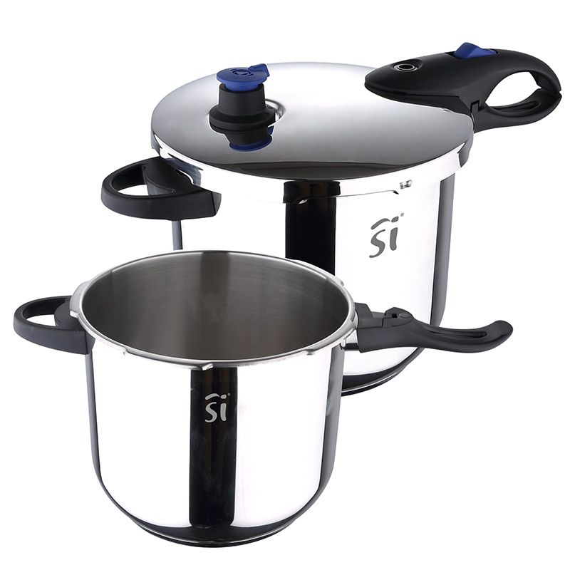 San Ignacio Luxe Stainless Steel Pressure Cookers – 4L + 5.5L – Including Lid & Recipes – For All Heat Sources