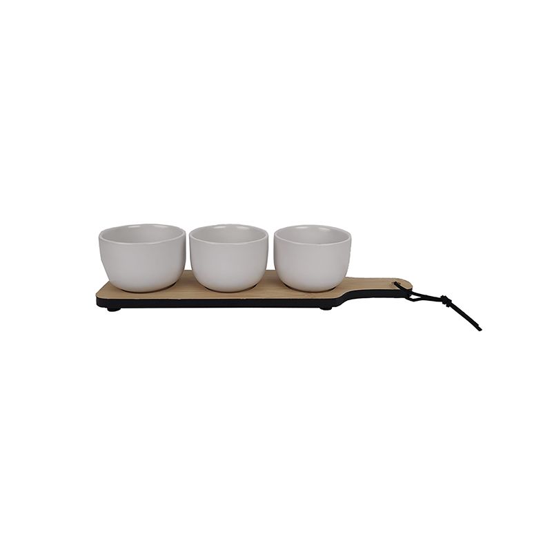 Cuisine Performance Tapasplank – 4-Delig | Premium Bamboe Serveerset, Modern Design | Perfect Voor Borrels, Diners & Hapjes