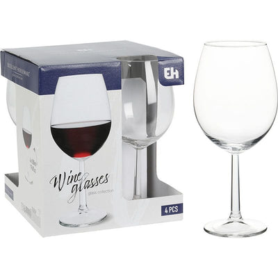 Excellent Houseware Red Wine Glasses – Set of 4 | Luxury Wine Glasses 580 ml | Stylish, Transparent & Dishwasher Safe