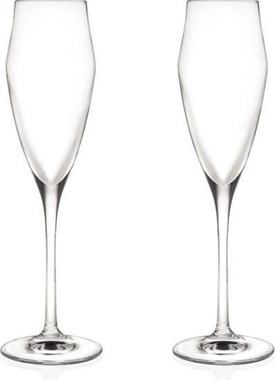 Bergner Masterpro Champagne Flutes – 2 Pieces, 18.2 cl | Ultra Strong Crystal Glass, Scratch-Resistant & Break-Resistant | Premium Eco-Crystal Collection