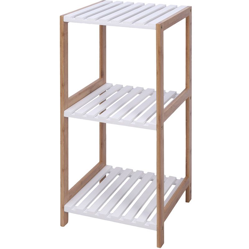 Luxury Bamboo & MDF Towel Rack – 3-Tier Bathroom Shelf – Durable, Stylish & Compact Storage Rack