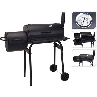 Vaggan Smoker BBQ Premium – 106x63x110 cm – Portable, Charcoal & Briquettes, Thermometer & GS-TÜV Certified – Perfect For Authentic Smoke Flavor