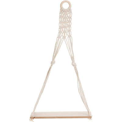 Stijlvol, Natuurlijk & Functioneel! Hangplateau met Touw – Licht Hout – Perfecte Wanddecoratie voor Elke Ruimte