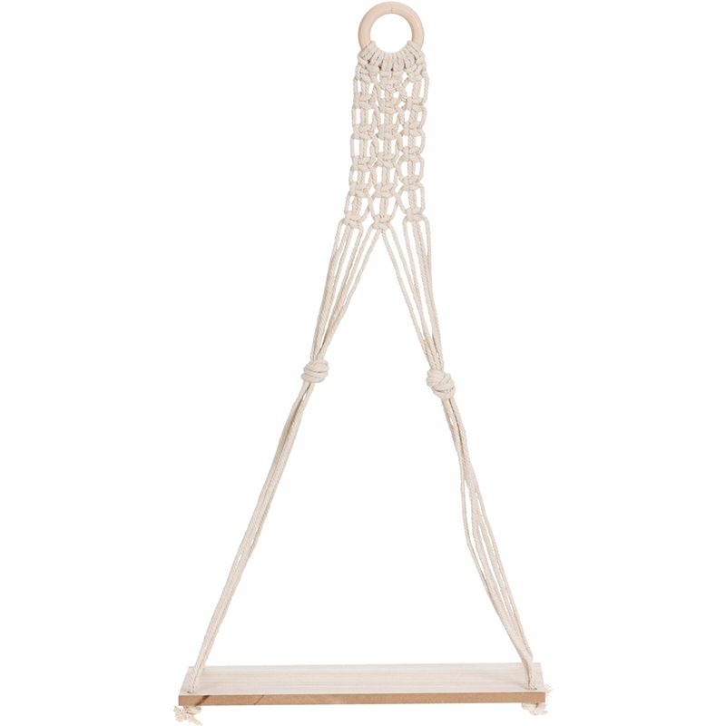 Stijlvol, Natuurlijk & Functioneel! Hangplateau met Touw – Licht Hout – Perfecte Wanddecoratie voor Elke Ruimte