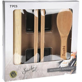 Excellent Houseware Sushi Set – Bamboo & Ceramic | 7-piece | For 2 Persons | Complete Dinnerware