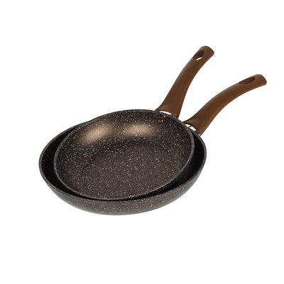 San Ignacio Luxe Koekenpannenset Ø20 & Ø24 cm – Eco Friendly Roots Collectie | Duurzaam Gerecycled Aluminium & Anti-aanbak | Champagne Design