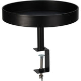 Premium Clip-On Tray Table – Ø28 cm Black Metal – Compact, Durable & Stylish For Tables from 1-6.5 cm – Perfect For Drinks, Snacks & Decoration