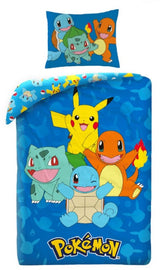 Pokémon Starters Dekbedovertrek - Eenpersoons - 140 x 200 cm