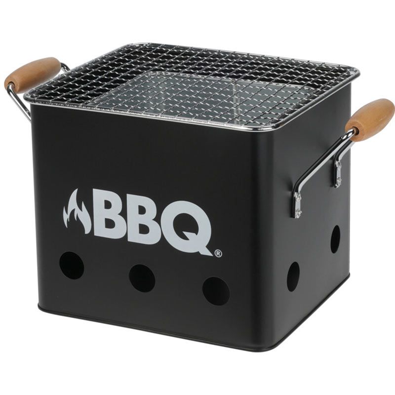 Bbq Kubus Mini-Barbecue – Compacte Houtskool BBQ 18x15x15 cm – Draagbaar, Praktisch & Stijlvol Mat Zwart – Perfect Voor Solo-Grillen, Balkon of Camping