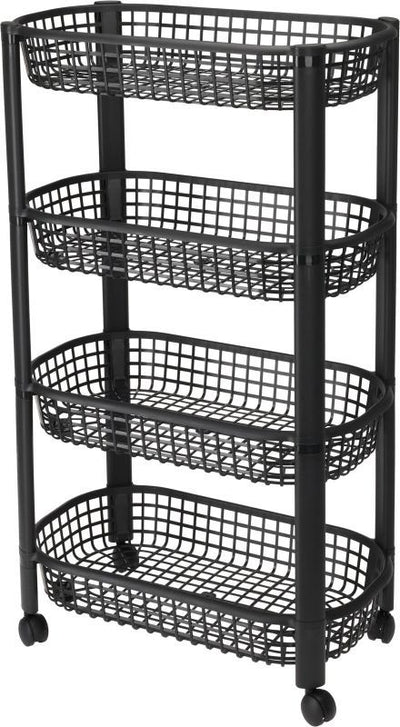 Kitchen Trolley 4 Wheels - Black