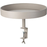Premium Dienbladtafel Met Klem – Ø36 cm Taupe Metaal – Stijlvol, Duurzaam & Compact Voor Tafels 1-6,5 cm – Perfect Voor Drankjes, Snacks & Decoratie
