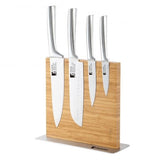 Bergner Messenset 5-Delig Met Magneetblok – RVS & Bamboe – Ergonomisch, Veilig & Duurzaam
