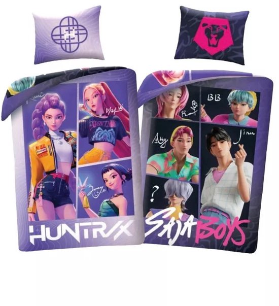 K-pop Demon Hunters reversible Saja Boys duvet cover 140 x 200 cm