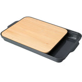 Bamboe Snijplank met Opvangbak – 37x24 cm – Duurzaam, Praktisch & Handig met PP Handvatten voor Koken en Voorbereiding