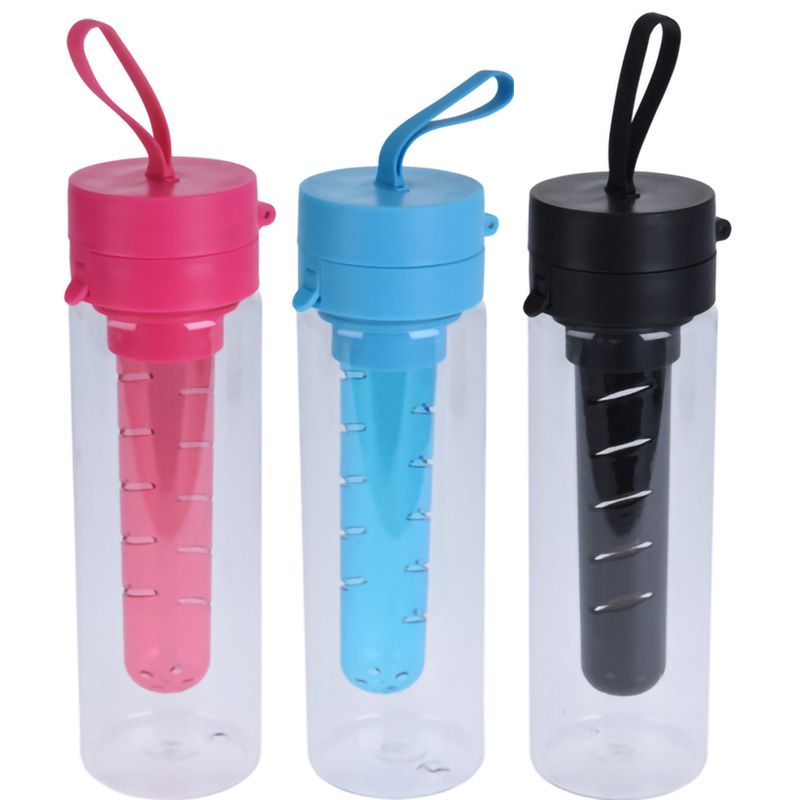 Excellent Houseware Sport Waterflessen 3-delig – Fruit Infuser, 750 ml, Multi-color, Gezond & Handig
