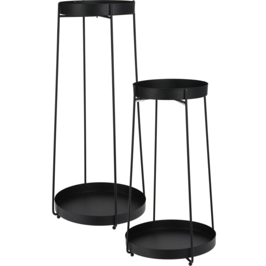 Trends4You Luxury Plant Stand Set – 2 Pieces (46 & 58 cm) | Modern Design, Strong Metal & Stylish Black | Perfect for Interior & Balcony