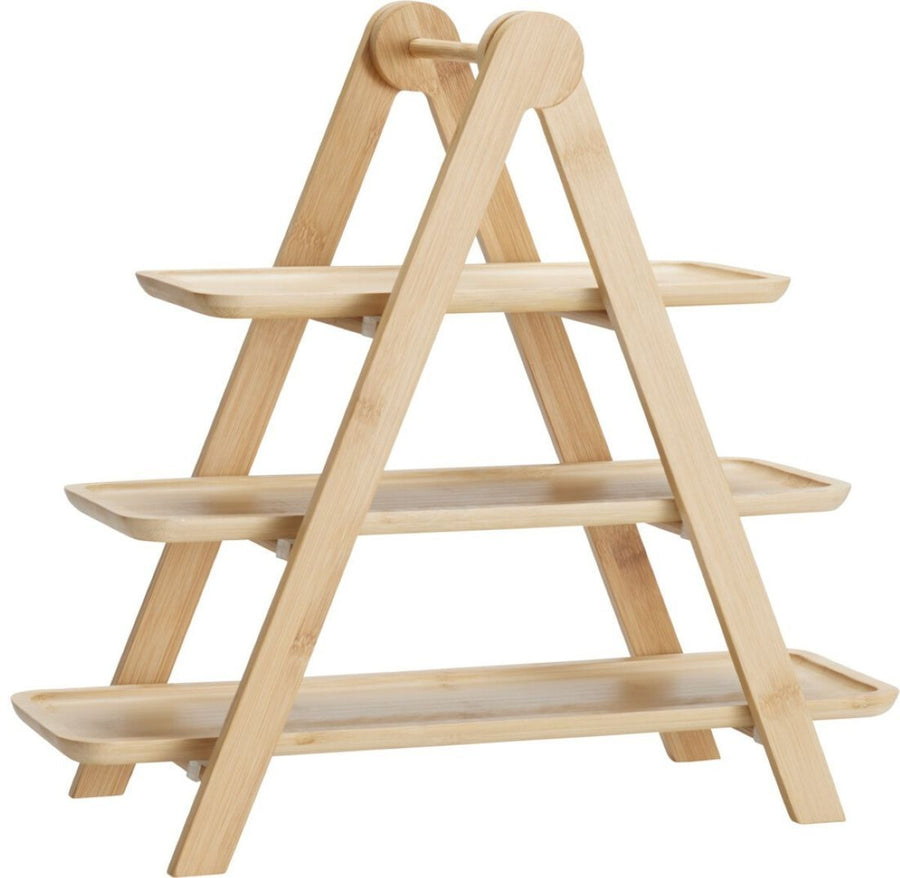 Bamboo Tiered Stand – 3-Tier | Sustainable & Stylish, 43 x 18 x 39 cm