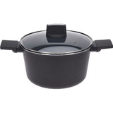 Excellent Houseware Ultra-Duurzame Braadpan Ø24 cm – Aluminium – Keramische Non-Stick – Glazen Deksel – Soft Touch Handgreep – Geschikt Voor Alle Warmtebronnen