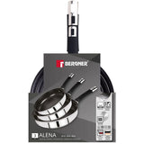 Bergner Alena Premium 3-Piece Stainless Steel Frying Pan Set – Induction-Compatible, Fast Heat Conductivity & Comfortable Silicone Handle – Durable, Stylish & Versatile