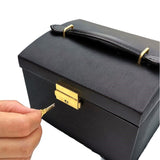 Ceruzo Luxury Jewelry Box with Mirror – Black PU Leather Jewelry Case, 3 Layers & 12 Compartments – Perfect for Rings, Necklaces & Bracelets