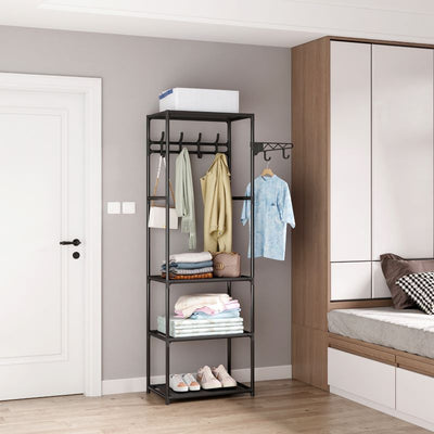 Clothes Rack With 3 Shelves - Metal - 55 X 36 X 170 Cm