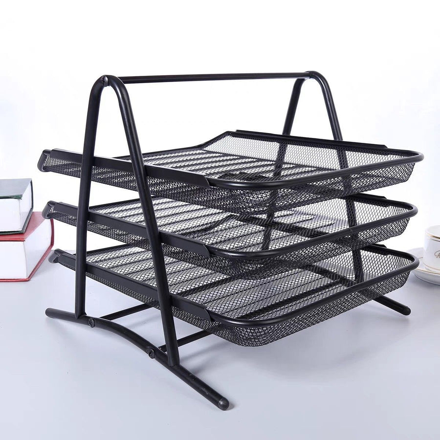 Ceruzo Letter Tray - 3 Compartments - With 3 Retractable Tiers - Mail Tray - Document Holder - Metal