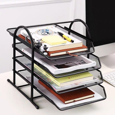 Ceruzo Letter Tray 4 Compartments - With 4 Extendable Tiers - Mail Tray - Document Holder - Metal