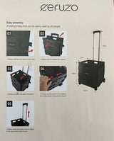 Ceruzo Trolley met Vouwkrat – 50 Liter -Zwart