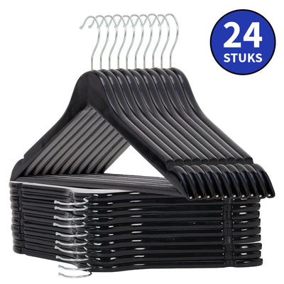 Ceruzo 24 Wooden Clothes Hangers Black