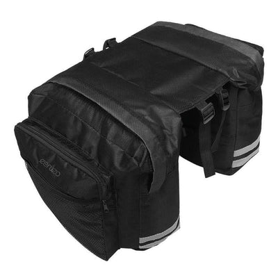 Ceruzo Dubbele Fietstas 30L – Zwart | Waterafstotend, Reflecterend & Afneembaar