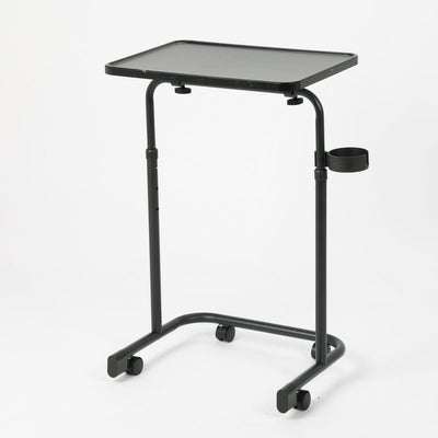Ceruzo Side Table on Wheels - 48 x 35 cm - Adjustable - Black