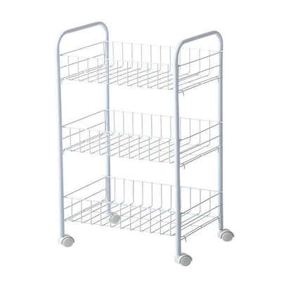 Ceruzo Keukentrolley – 3 Draadmanden – Op Wieltjes – Wit