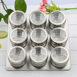 Ceruzo Magnetisch Kruidenrek – 9 RVS Kruidenpotjes | Trendy & Ruimtebesparend