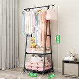 Kledingrek met Leggers – Metaal – Verrijdbaar – Zwart – 85×42×160 cm